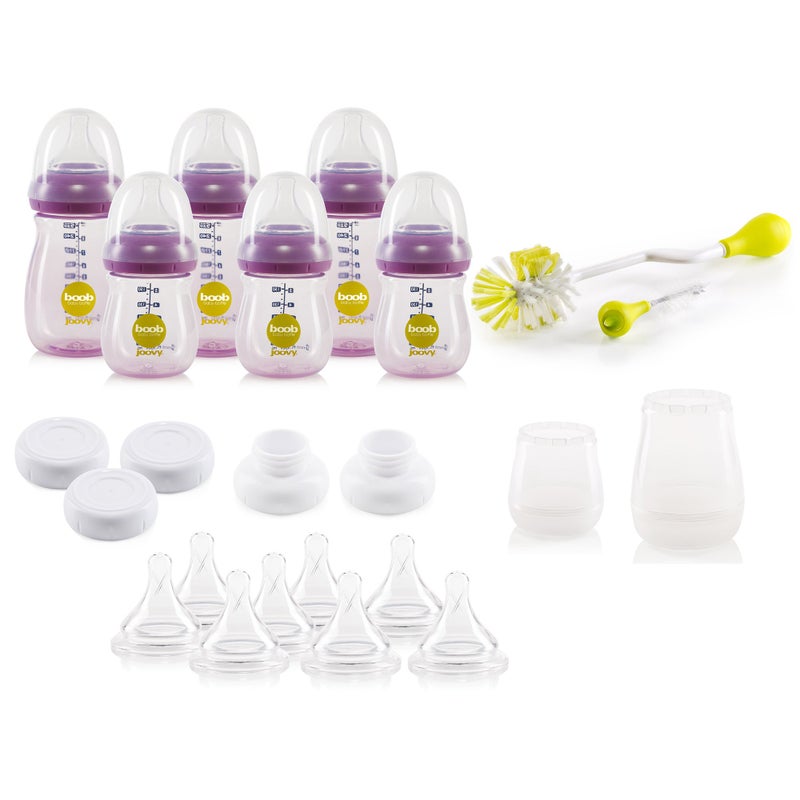 Joovy Boob PP Baby Bottle Gift Set Purpleness 23 Piece Set - Image 1