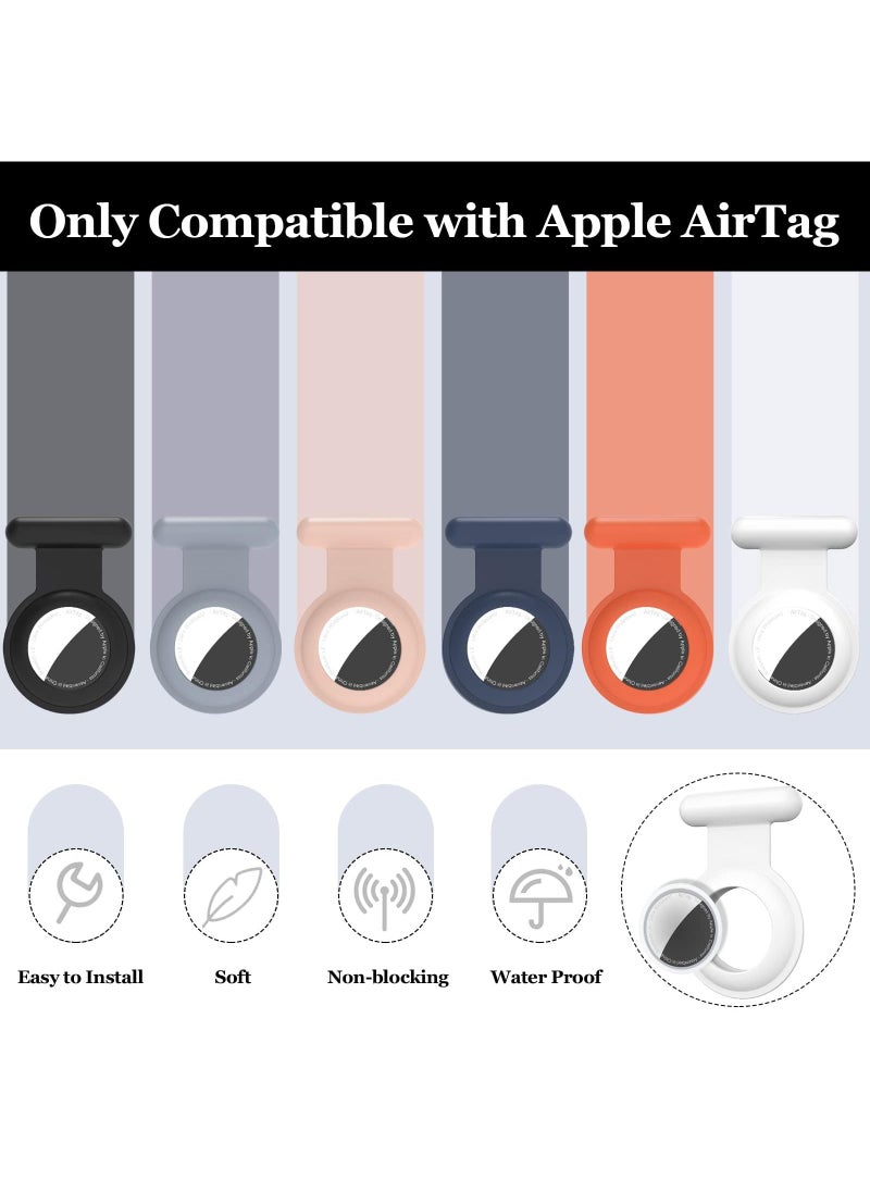 Sweet seven Secure Your Belongings: Silicone AirTag Holder Case with Hidden GPS & Stylish Brooch Pin - Keep Kids Safe with Safer Than, Necklace, or Keychain Option 2 pack Orange and Pink  - Image 5