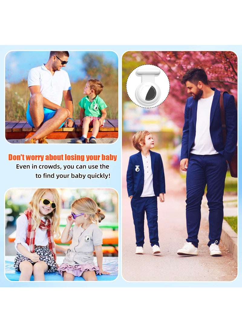 Sweet seven Secure Your Belongings: Silicone AirTag Holder Case with Hidden GPS & Stylish Brooch Pin - Keep Kids Safe with Safer Than, Necklace, or Keychain Option 2 pack Orange and Pink  - Image 4