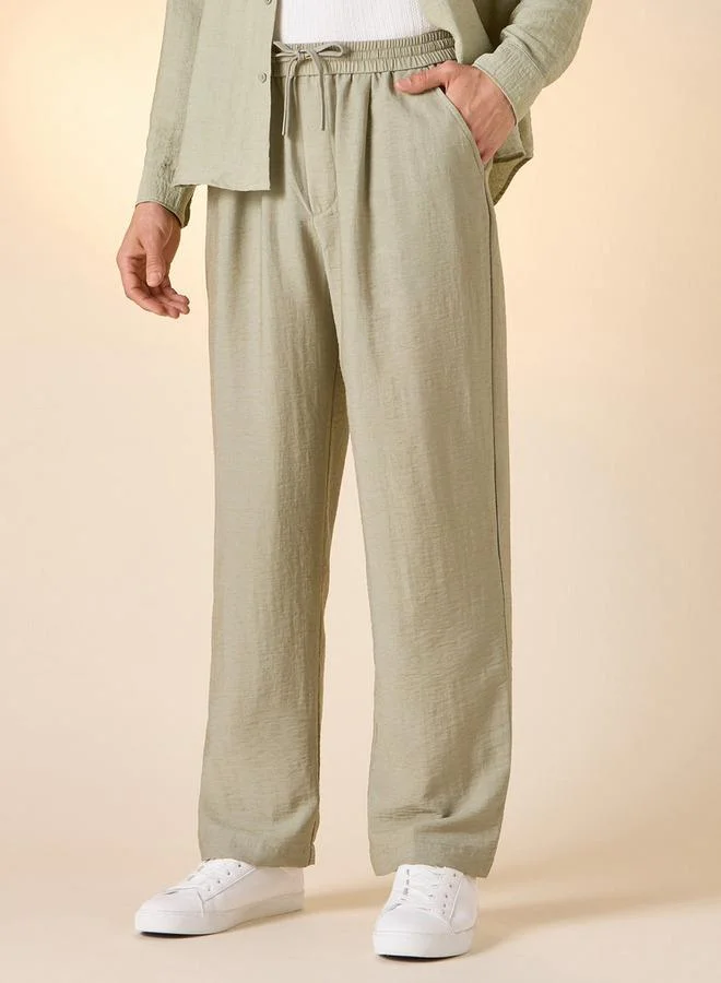 Iconic Iconic Regular Fit Pants with Drawstring Closure and Pockets