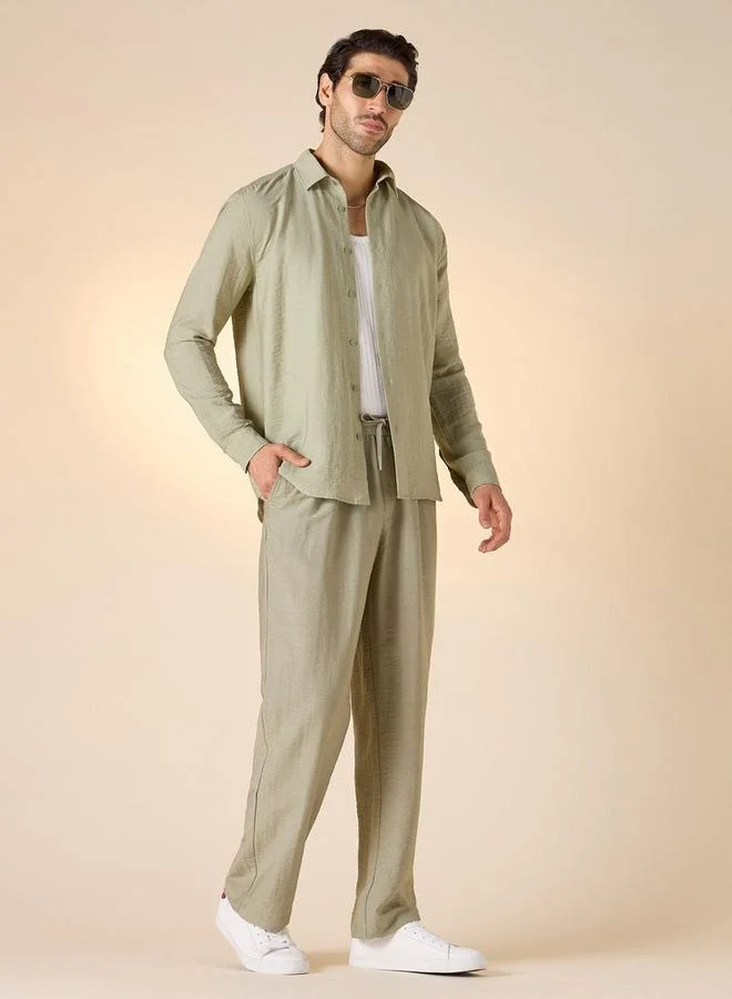 Iconic Iconic Regular Fit Pants with Drawstring Closure and Pockets