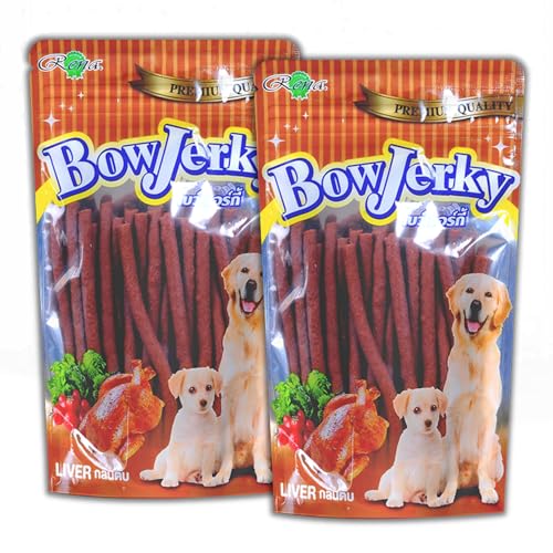Bow Jerky Chicken Liver Dog Treats High Protein Dog Treats with 100% Cage-Free Chicken Soft Chewy Training Rewards Healthy Natural Snacks for Puppies & Adult Dogs 200g Pack of 2 - Image 1