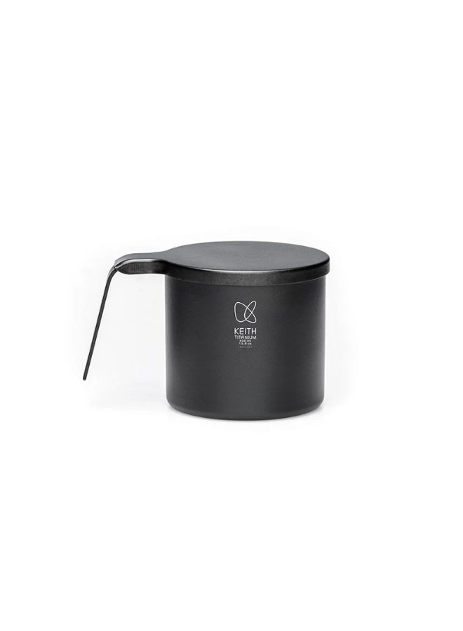KEITH Titanium Colorful Mug Dark Black Edition, Double-Wall Pure Titanium Coffee Mug 400ml Lightweight Thermal Cup