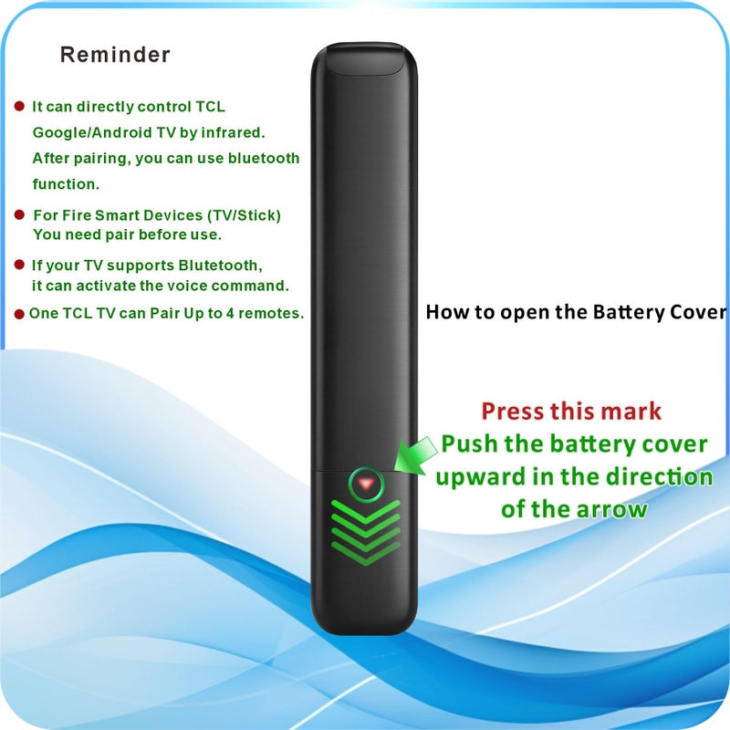 B BraiNice Universal Remote for All TCL TV Remote Replacement, Motion Backlit, Voice Control & Bluetooth, Google Smart TV, Fire TLC and Android TVs 2025-2016 - Image 5