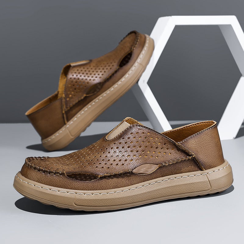 Popular Summer Large-Size Men'S Closed-Toe Water Sandals, Breathable Versatile Beach Shoes, Hollow-Out Water Shoes With Mesh Surface - Image 2