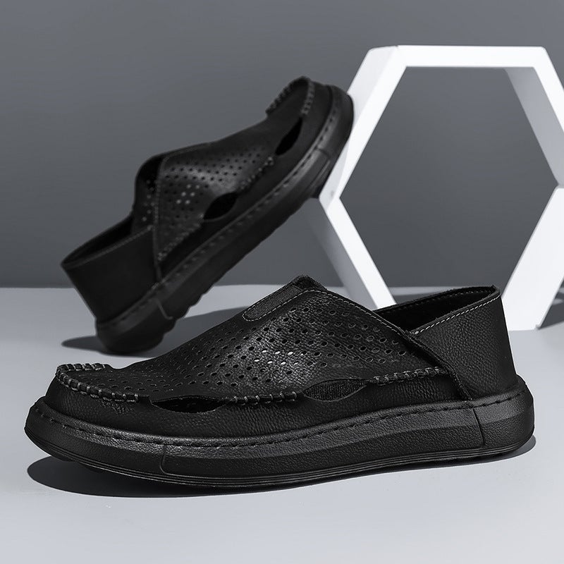 Popular Summer Large-Size Men'S Closed-Toe Water Sandals, Breathable Versatile Beach Shoes, Hollow-Out Water Shoes With Mesh Surface - Image 3