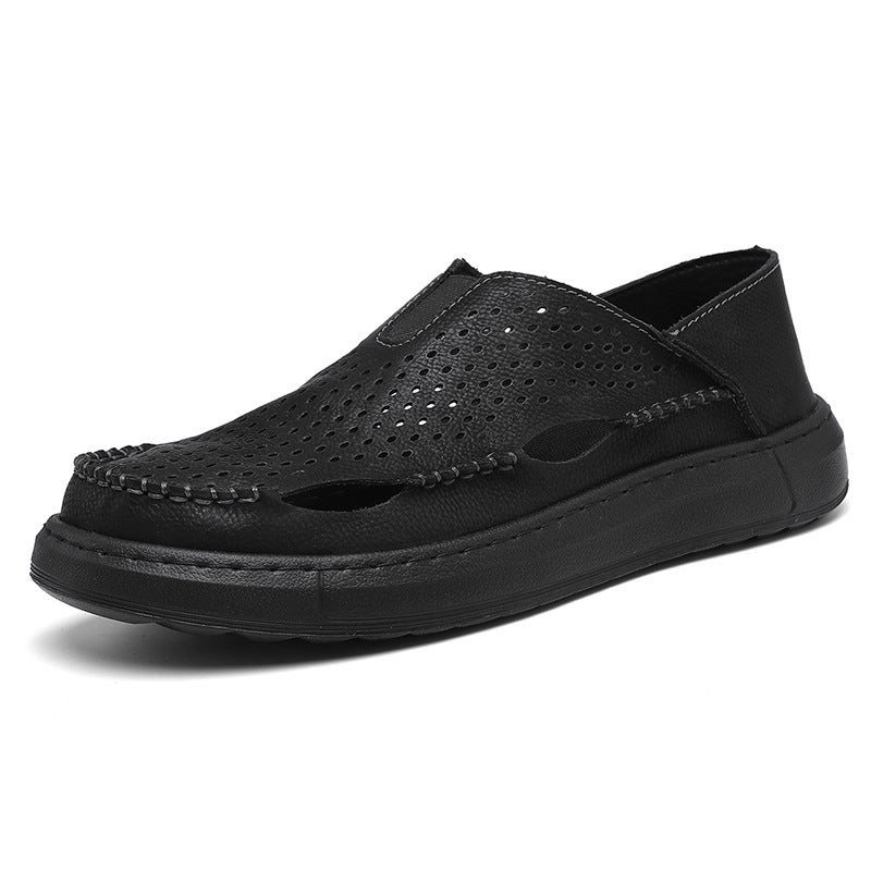 Popular Summer Large-Size Men'S Closed-Toe Water Sandals, Breathable Versatile Beach Shoes, Hollow-Out Water Shoes With Mesh Surface - Image 1