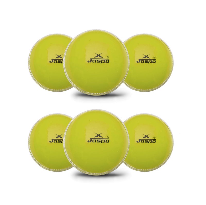jaspo Polyvinyl Chloride (PVC) T-20 Soft Cricket Ball 110 Gm. Yellow (Pack Of 6) - Image 1