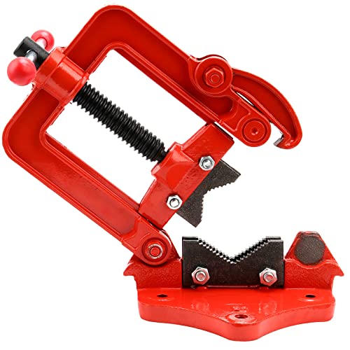 KOHAND Heavy Duty Pipe Vise, Forged Bench Yoke Vise, Threader Pipe Plumbing Vise for Fixing Pipes, Clamp-on Type, Fits 3/5 Inch - 2 Inch Pipes, Red - Image 3