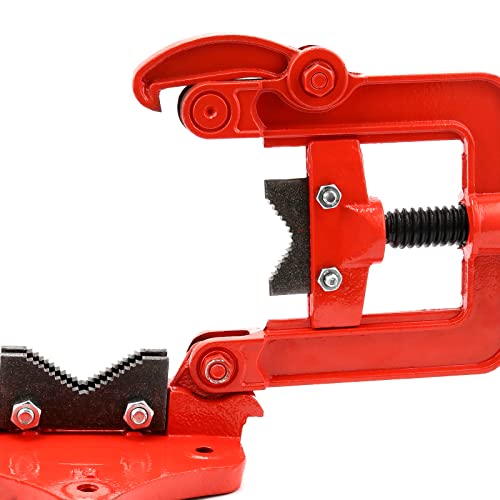KOHAND Heavy Duty Pipe Vise, Forged Bench Yoke Vise, Threader Pipe Plumbing Vise for Fixing Pipes, Clamp-on Type, Fits 3/5 Inch - 2 Inch Pipes, Red - Image 5
