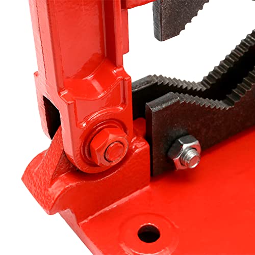 KOHAND Heavy Duty Pipe Vise, Forged Bench Yoke Vise, Threader Pipe Plumbing Vise for Fixing Pipes, Clamp-on Type, Fits 3/5 Inch - 2 Inch Pipes, Red - Image 4
