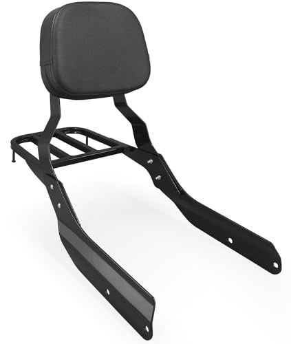 Harvards Chrome Passenger Sissy Bar Backrest with Luggage Rack Fits for Honda VTX 13001800 NRS Models 2003200620022008 NRS Gloss Black Finished - Image 1