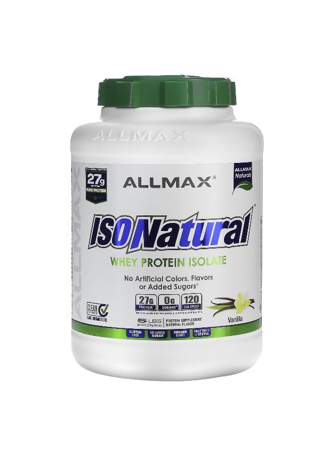 Allmax - ALLMAX, ISONatural™, Whey Protein Isolate, Vanilla, 5 lbs (2.27 kg) - Image 1