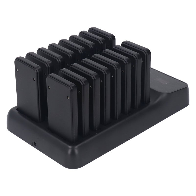 Restaurant Pager System Wireless Calling Queuing System Restaurant Waiting Buzzers Vibration 16 Guest Pagers 100‑240V UK Plug - Image 5