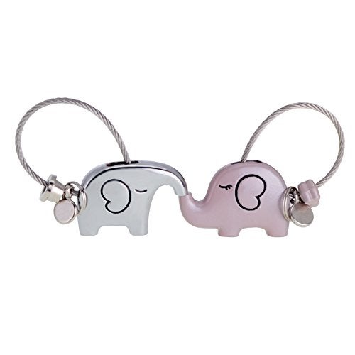ASHMITA Cute Kiss Elephant Couple Keychain for Women Charm Romantic Valentine Gift - Image 1