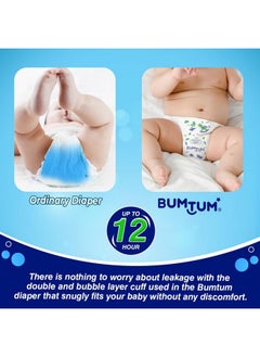 Bumtum Baby Diaper Pants, Medium/M Size 64 Count, Double Layer Leakage Protection Infused With Aloe Vera, Cottony Soft High Absorb Technology  - Image 5