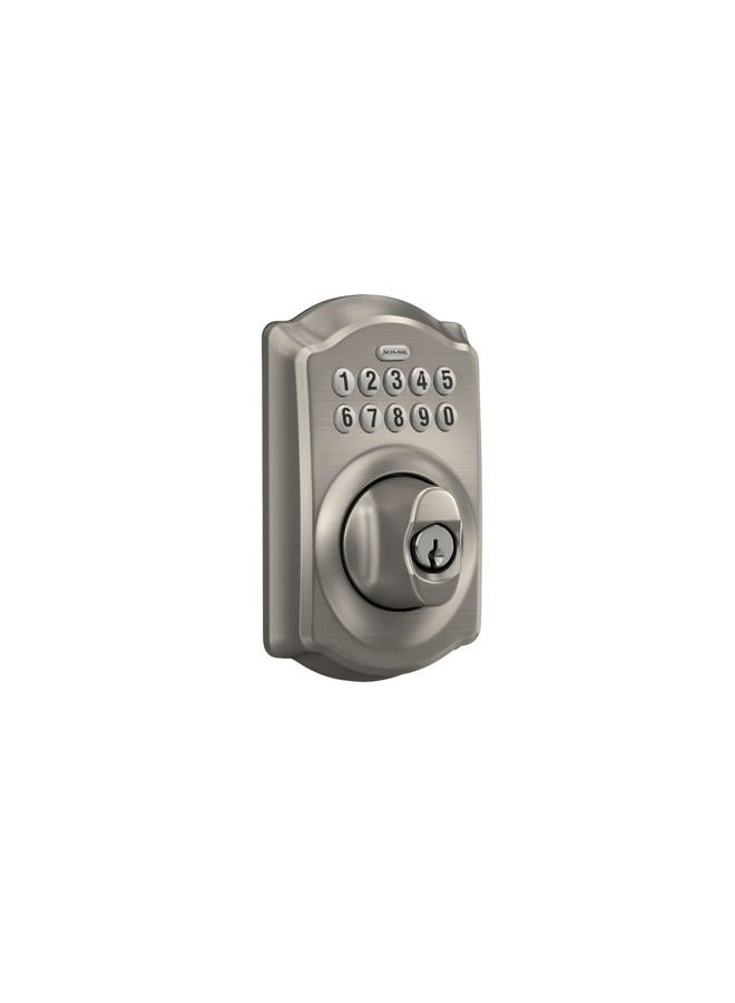 SCHLAGE قفل شلايج BE365 V CAM 619 كاميلوت مع لوحة مفاتيح، قفل إلكتروني بدون مفتاح، نيكل ساتين - Image 2