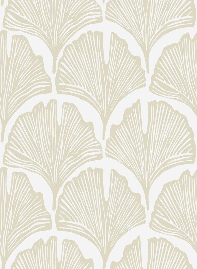 Tempaper x Novogratz Waverly White Feather Palm Removable Peel and Stick Wallpaper, 20.5 in X 9 ft, Made in The USA - Image 1