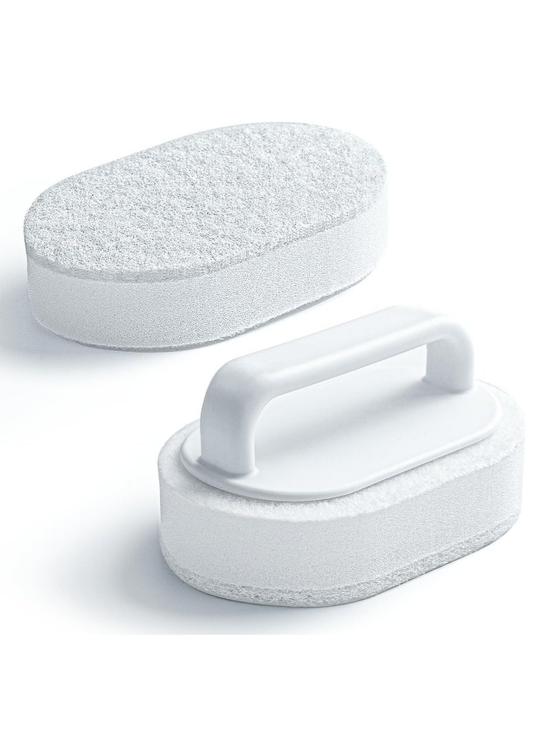 Oasisgalore 2-Pack Non-Scratch Bathtub & Tile Scrubber with Handle for Shower Tile Grout Sink Pool, for Soap Scum Removal - Image 1