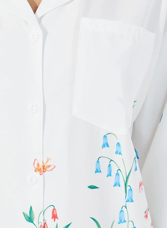 Styli Floral Print Long Sleeves Shirt & Pants Pyjama Set