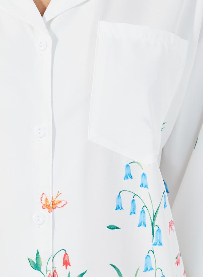 Styli Floral Print Long Sleeves Shirt & Pants Pyjama Set - Image 3