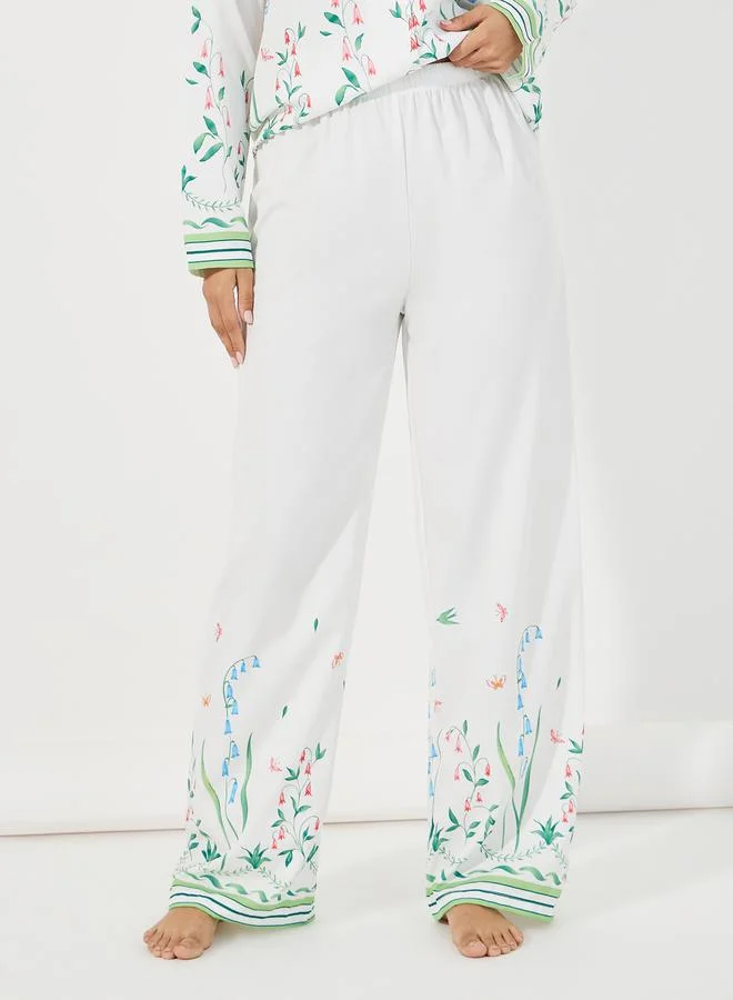 Styli Floral Print Long Sleeves Shirt & Pants Pyjama Set