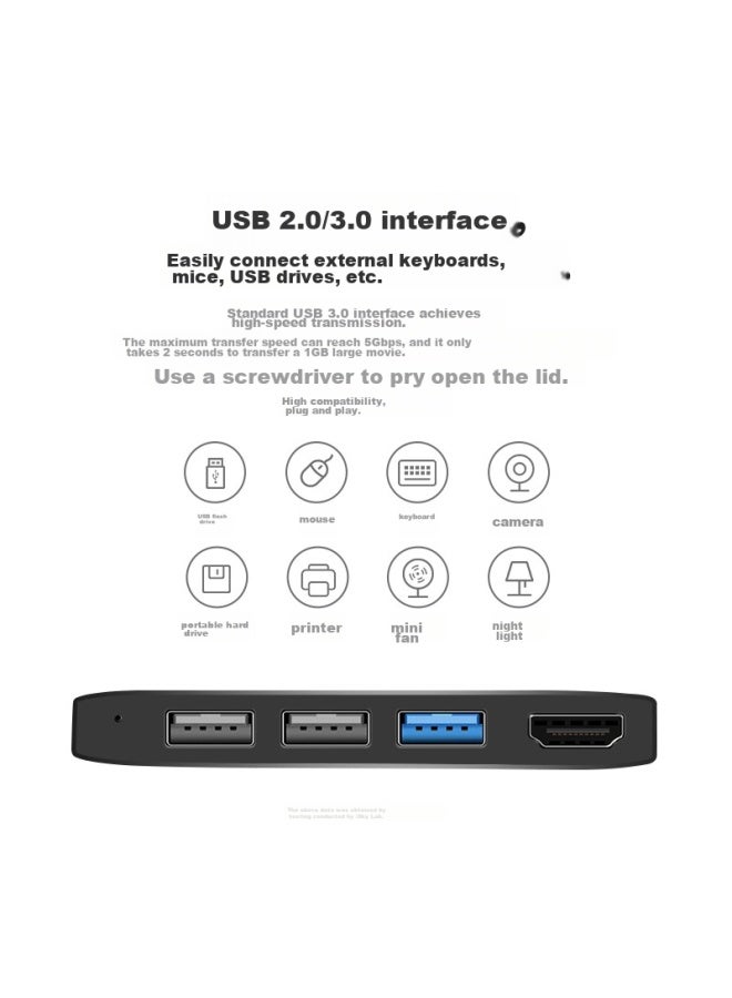 Isky Microsoft Surface Pro5/6 Docking Station, Converter Usb Adapter, Projection Screen Hdmi Docking Station Hub Video Hd Laptop Splitter - Image 2