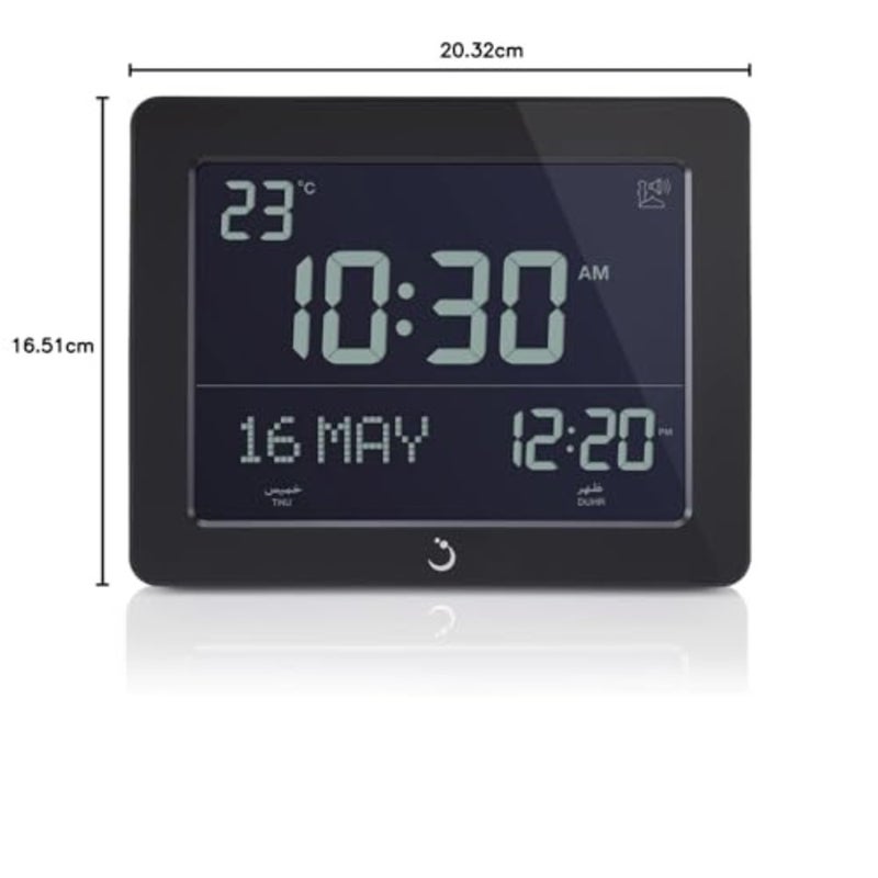 Azan Clock CF-19 Black- Automatic Athan Five Times in 5 Different Voices - Simplified Manual for USA Cities Zoon (Black) - Image 4