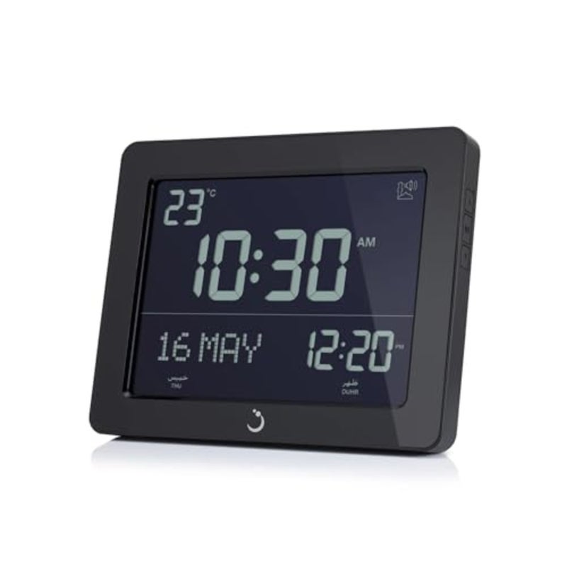 Azan Clock CF-19 Black- Automatic Athan Five Times in 5 Different Voices - Simplified Manual for USA Cities Zoon (Black) - Image 2
