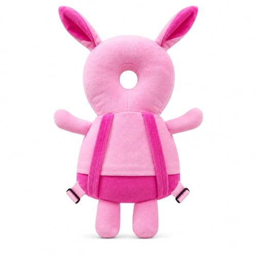 GLUN ® Baby Head Protector Backpack, Pack of 1 Cute Rabbit Soft Cushioning, Adjustable Shoulder Belt, Head Protection Back for 6-18 Month Toddler Kids,Pink - Image 1
