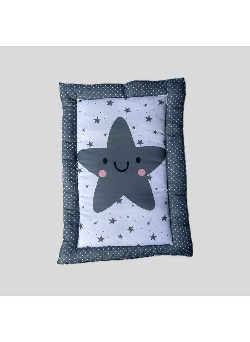 NEFROS - NEFROS Baby Bedding Set Soft and Cozy Crib Comforter Fitted Sheet and Decorative Pillow with Adorable Animal Prints and NatureInspired Designs Grey Star 4 PIS Set - Image 1