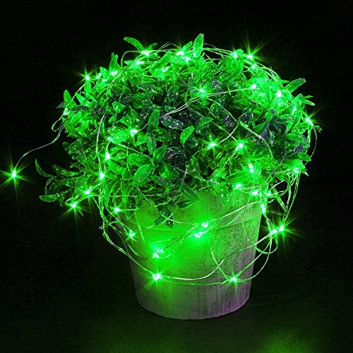 CYLAPEX 6 Pack Fairy Lights Battery Operated 7ft 20 LED Mini String Lights Silver Wire Firefly Starry Moon Twinkle Lights for Halloween Mason Jars Party Christmas Centerpiece Table Decorations, Green - Image 4