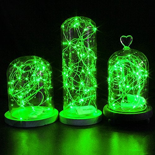 CYLAPEX 6 Pack Fairy Lights Battery Operated 7ft 20 LED Mini String Lights Silver Wire Firefly Starry Moon Twinkle Lights for Halloween Mason Jars Party Christmas Centerpiece Table Decorations, Green - Image 5