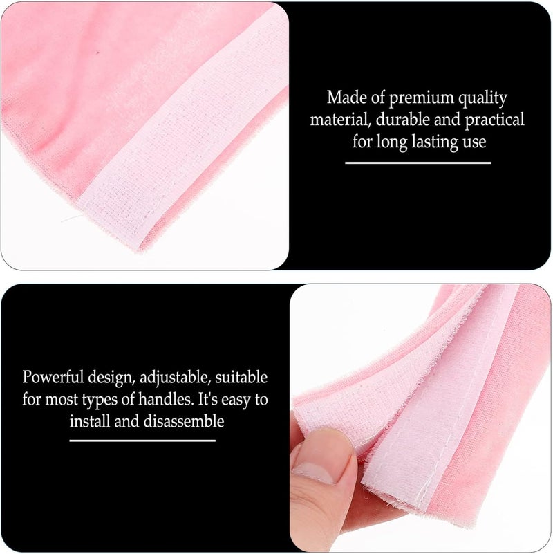 cheekyglo 2pcs Refrigerator Door Handle Covers Washable Cloth Decor Anti- Skid Anti- Static Protector for Kitchen Appliance Fridge Microwave Stove Dishwasher Pink - Image 4