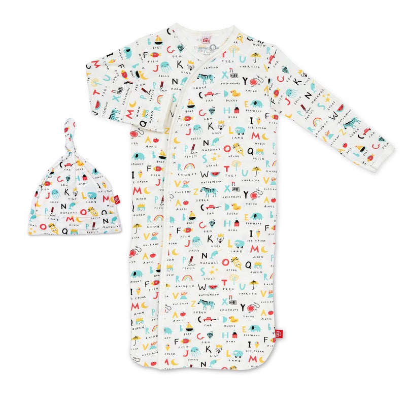 Magnetic Me Modal Newborn Sleeper Gown & Hat Set | Silky Soft Modal Fabric Sleep Sack | New Kid On The Block | 0-3 Months