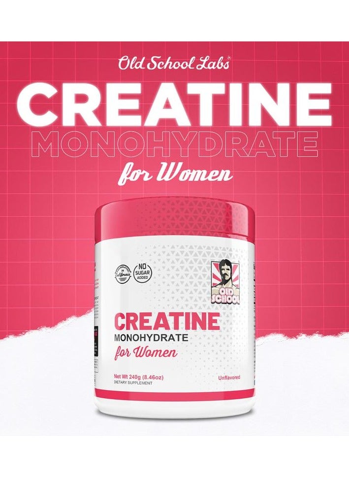 أولد سكول لابس كرياتين أحادي الهيدرات للنساء مع الكولاجين والأحماض الأمينية المتفرعة السلسلة - مسحوق مكمل غذائي للياقة البدنية للعضلات والشعر الصحي والبشرة والأظافر والتعافي - Image 3