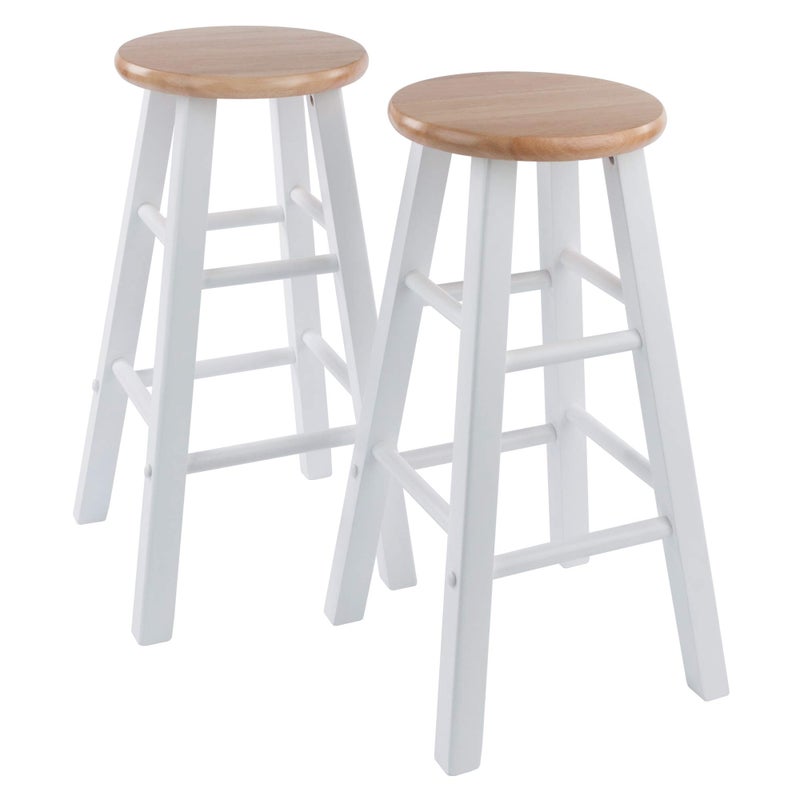 Winsome Element Counter Stools Natural  White 24 2 Piece Set