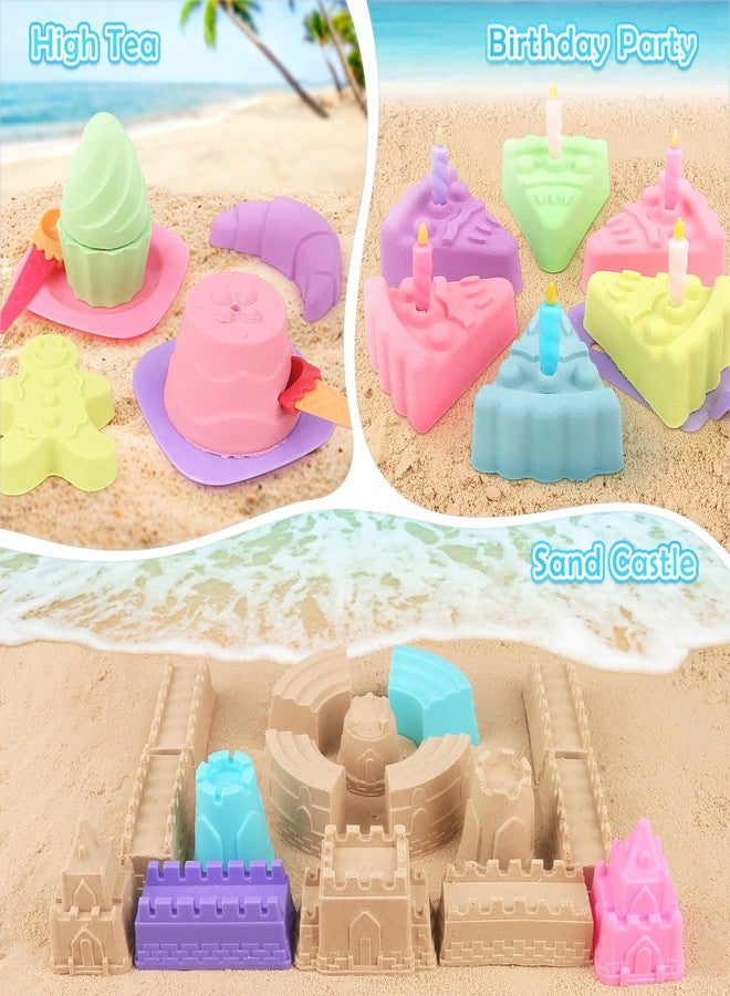 Dreamon Collapsible Beach Toys Set for Kids 3-10, Collapsible Sand Bucket with Beach Molds and Mesh Bag, 2 Pack Shovels Set Ice Cream Sand Toys for Beach, Sandbox Travel Toys for Kids Toddlers Girls - Image 4