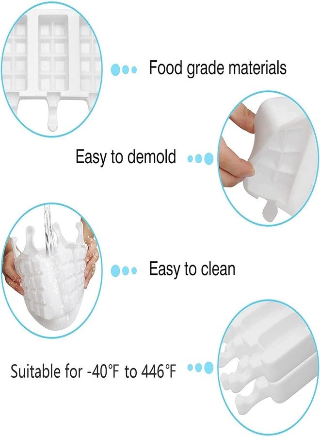 Skytail 2 Pack Silicone Cakesicle Molds Large 4 Cavities Cake Pop Molds for Kids Cute Popsicle Moulds for Making Cakesicle Ice Pops Kulfi Maker Chocolate Ice Cream Frozen Treats Popsicle Maker DIY Set - Image 3
