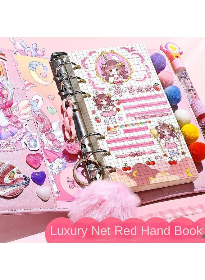 Bluejw Hand Account Gift Box Internet Celebrity Account Book Loose-leaf Removable Cute Girl Pink Large Large Capacity Suit Girl's Hair - Image 4
