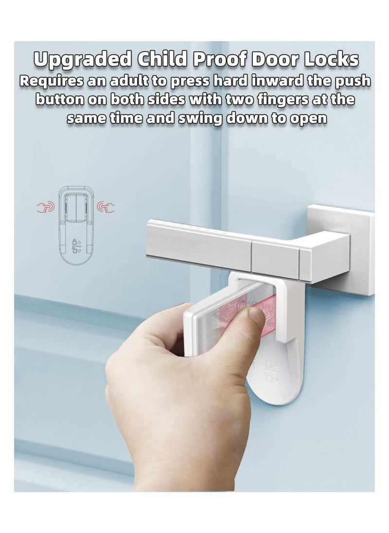 Baby Safety Door Lever Locks 4 Pack Childproof Lock for Toddlers No Tools Required Easy Installation Prevents Kids from Opening Doors - Image 2