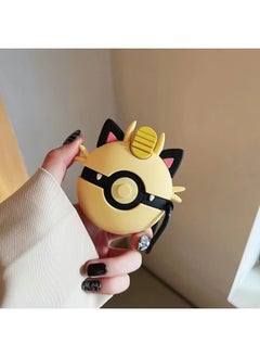 Pokémon Elf Ball Airpods 3 Protective Case For Apple Pro Wireless Bluetooth Headset Silicone Soft Case-Color:Yellow Elf Ball + Mountaineering Buckle-Applicable Model:Airpods 3 Generation