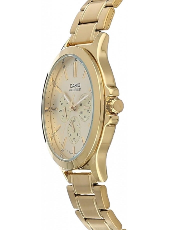 Casio MTP-V300G-9AVUDF Men's, Formal, White Dial, Gold Band - Image 4