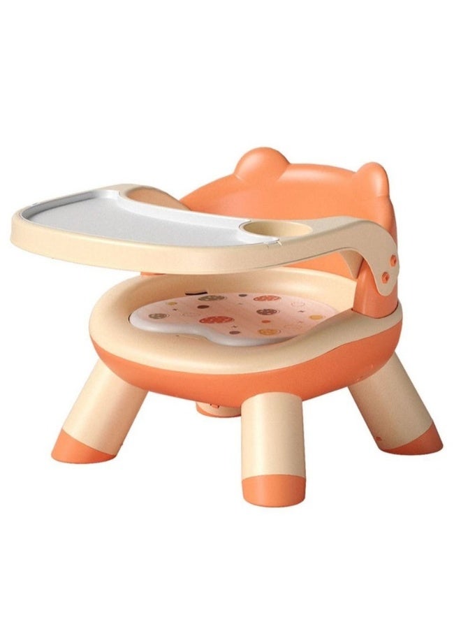 Beauenty Dining Chair Lightweight Sounding Seat with Plate Removable Suitable for Toddlers Children's Eating Chair Backrest Small Stool - Image 1