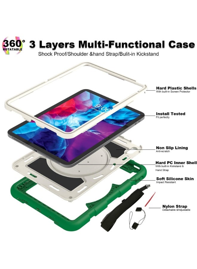 عام غطاء لوحي أطفال للآيباد (A16) الجيل 11 11 بوصة 2025/الجيل 10 10.9 بوصة 2022، مع حامل مقبض دوار 360 درجة، غلاف متين مقاوم للصدمات مع حزام كتف. - Image 5