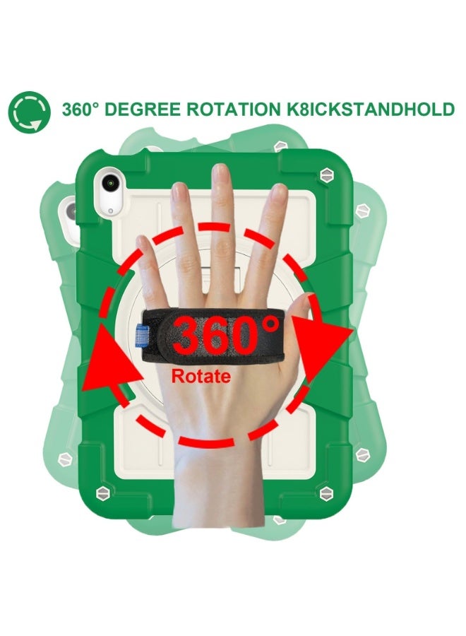 عام غطاء لوحي أطفال للآيباد (A16) الجيل 11 11 بوصة 2025/الجيل 10 10.9 بوصة 2022، مع حامل مقبض دوار 360 درجة، غلاف متين مقاوم للصدمات مع حزام كتف. - Image 2