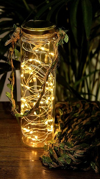 The Glazen Art StudioLucela Bamboo Glass Jar with Jute Leaf Rope 20 LEDs Waterproof Fairy Firefly String Lights Battery Included for Diwali Decoration DIY Party Christmas Warm White 8 - pzsku/Z37322F35DEEDFA079C5CZ/45/1748244641/7209adc5-d6a3-4bf5-8726-704fb291da7b