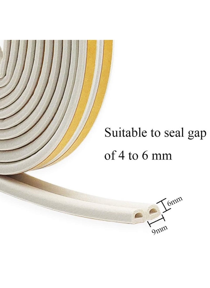 2 Pack Self Adhesive Weather Seal Strip Muffling EPDM Foam D Type Doors Windows Draught Stopper
