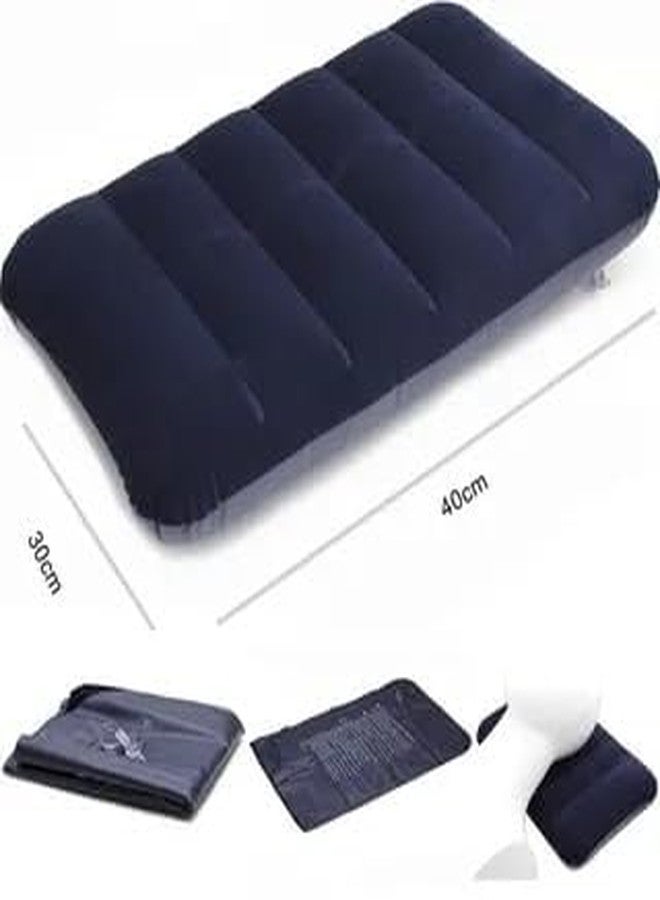 SELOME Blue Velvet Air Pillow for Travel Sleeping Pillow Backpacking Soft Comfortable Air Inflatable, Soft Air Cushion for Neck, Support Headrest, Camping and Hiking - Image 2