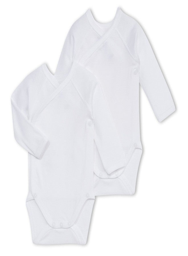 Petit Bateau باقة من 2 بدلات أطفال حديثي الولادة غير محددة الجنس بأكمام طويلة ستايل 15081-54218 مقاسات NB-36 شهر (مقاس 12 شهر ستايل 15081) أبيض - Image 1